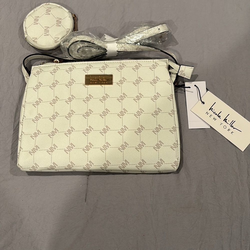 Ivory Crossbody Bag by Nicole Miller with coin purse
